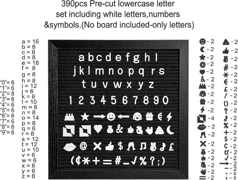 G GAMIT Felt Letter Board Letters Set - Pre-Cut 390pcs Lowercase Letters Only (No Board Included) - Image 2